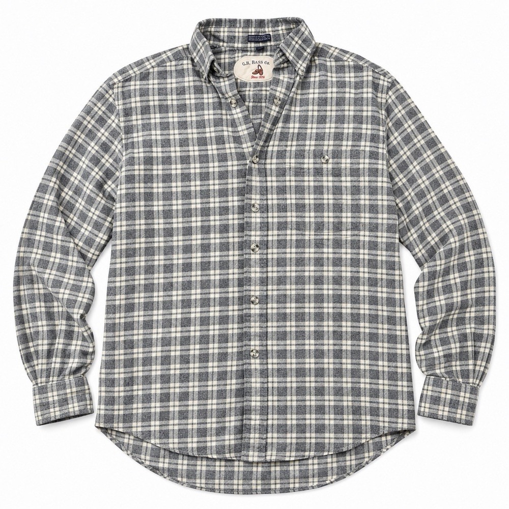 Vintage G.H. Bass & Co. Men's Plaid Button Down Shirt Size 17 34/35 Cotton